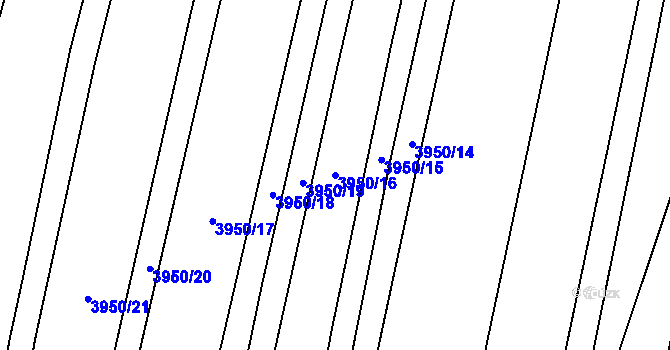 Parcela st. 3950/16 v KÚ Lenešice, Katastrální mapa