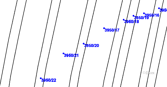 Parcela st. 3950/20 v KÚ Lenešice, Katastrální mapa