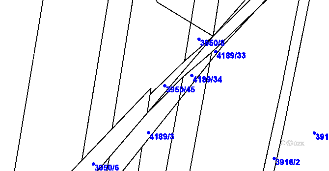 Parcela st. 3950/45 v KÚ Lenešice, Katastrální mapa