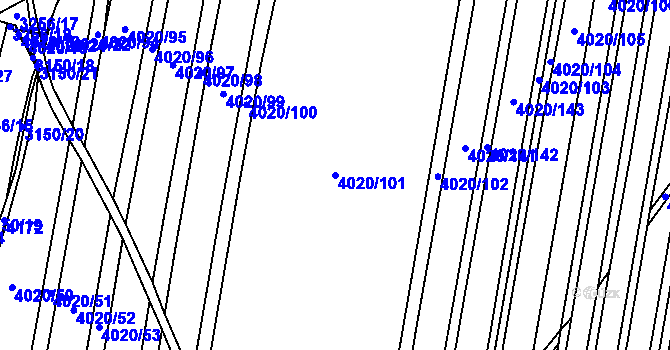 Parcela st. 4020/101 v KÚ Lenešice, Katastrální mapa