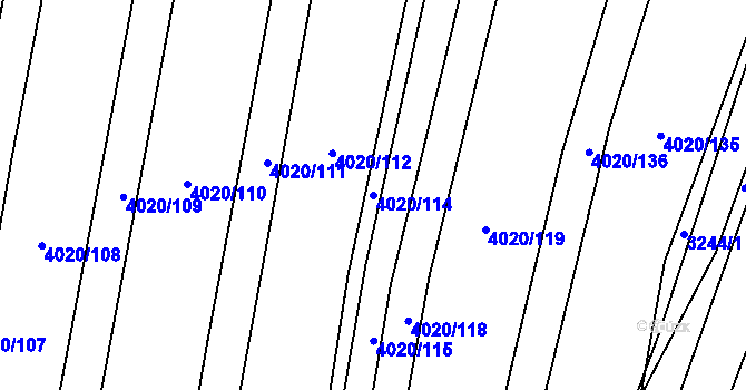 Parcela st. 4020/114 v KÚ Lenešice, Katastrální mapa