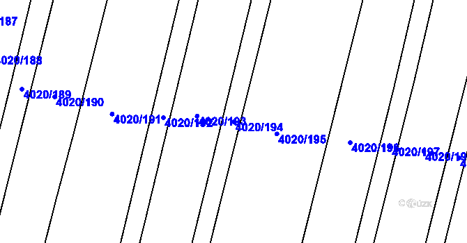 Parcela st. 4020/194 v KÚ Lenešice, Katastrální mapa