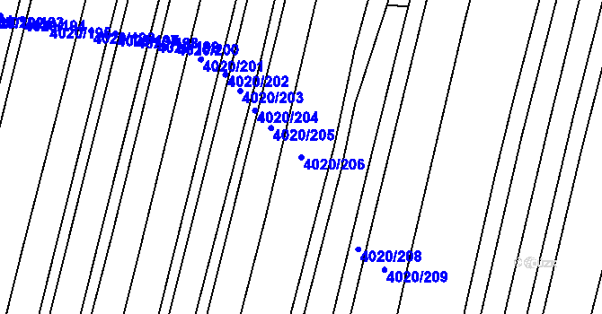 Parcela st. 4020/206 v KÚ Lenešice, Katastrální mapa