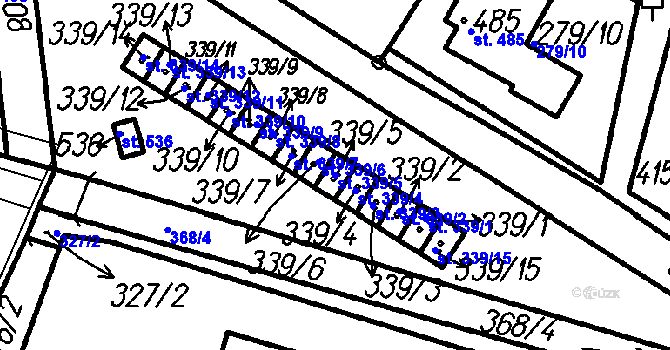 Parcela st. 339/5 v KÚ Lenora, Katastrální mapa