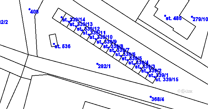Parcela st. 339/7 v KÚ Lenora, Katastrální mapa