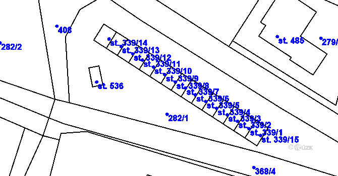 Parcela st. 339/8 v KÚ Lenora, Katastrální mapa