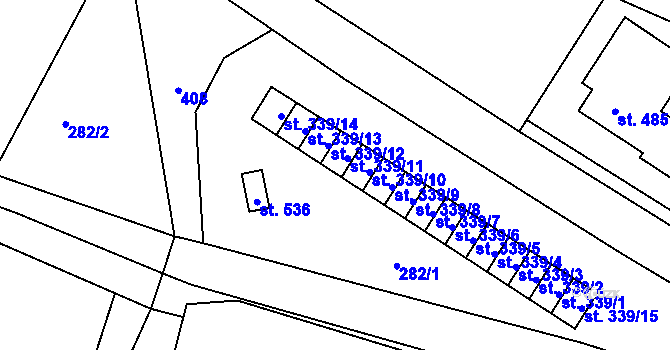 Parcela st. 339/11 v KÚ Lenora, Katastrální mapa