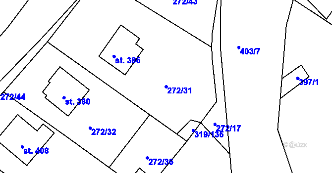 Parcela st. 272/31 v KÚ Lenora, Katastrální mapa
