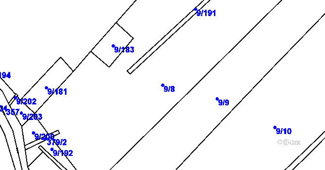Parcela st. 9/8 v KÚ Lenora, Katastrální mapa