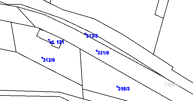 Parcela st. 331/6 v KÚ Lenora, Katastrální mapa