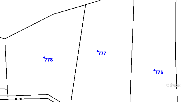 Parcela st. 777 v KÚ Leskovec u Vítkova, Katastrální mapa