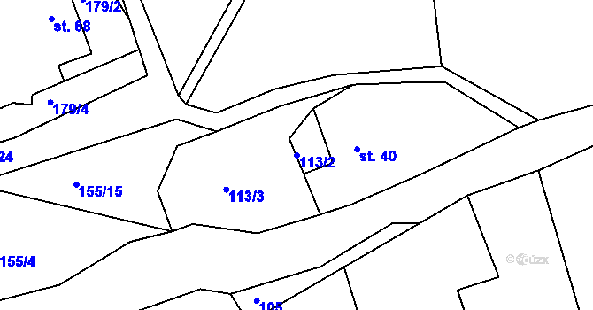 Parcela st. 113/2 v KÚ Leskovec u Vítkova, Katastrální mapa
