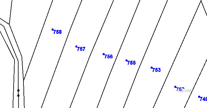 Parcela st. 756 v KÚ Leskovec u Vítkova, Katastrální mapa