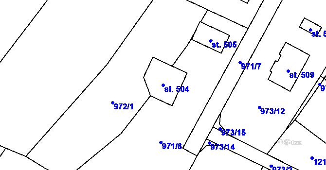 Parcela st. 504 v KÚ Leskovec, Katastrální mapa