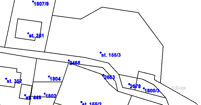 Parcela st. 155/3 v KÚ Leskovec, Katastrální mapa