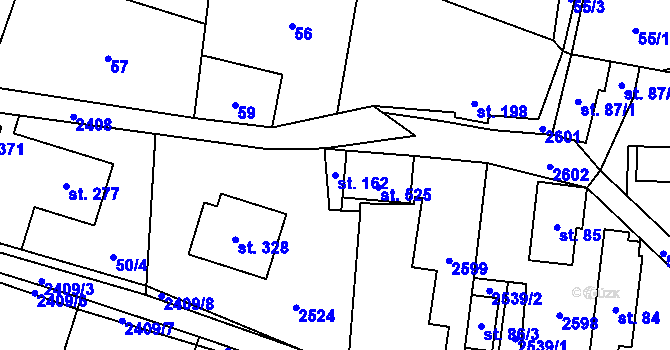 Parcela st. 162 v KÚ Leskovec, Katastrální mapa