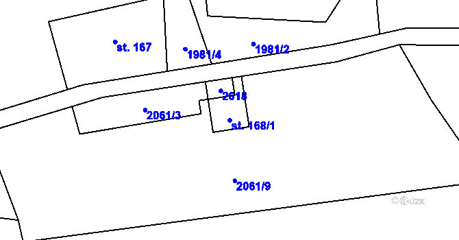 Parcela st. 168/1 v KÚ Leskovec, Katastrální mapa