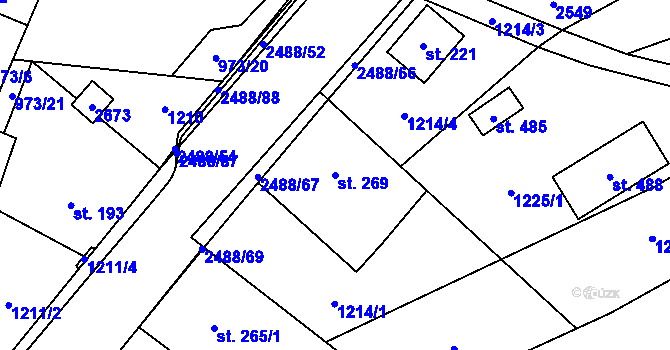 Parcela st. 269 v KÚ Leskovec, Katastrální mapa