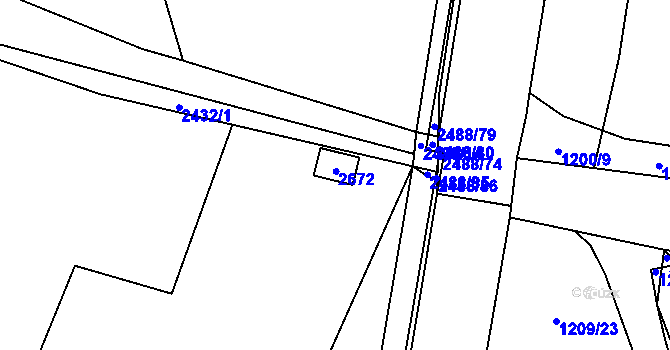 Parcela st. 387 v KÚ Leskovec, Katastrální mapa