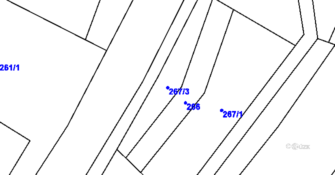 Parcela st. 267/3 v KÚ Leskovec, Katastrální mapa