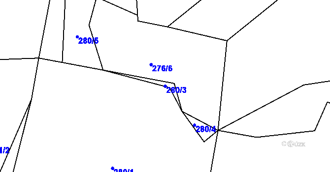 Parcela st. 280/3 v KÚ Leskovec, Katastrální mapa