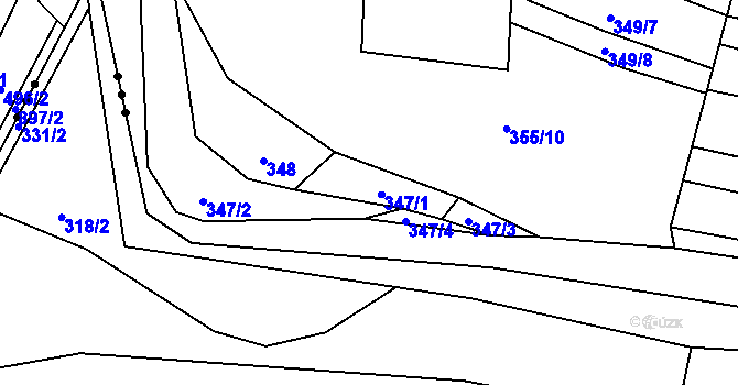 Parcela st. 347/1 v KÚ Leskovec, Katastrální mapa