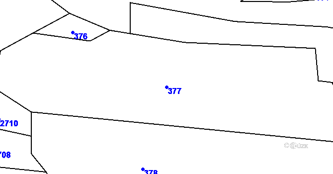 Parcela st. 377 v KÚ Leskovec, Katastrální mapa