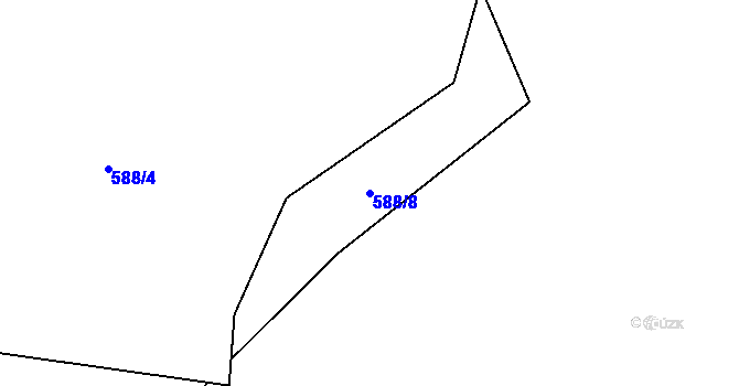 Parcela st. 588/8 v KÚ Leskovec, Katastrální mapa