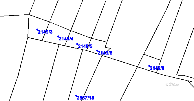 Parcela st. 2149/6 v KÚ Leskovec, Katastrální mapa