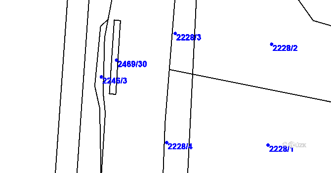 Parcela st. 2469/22 v KÚ Leskovec, Katastrální mapa