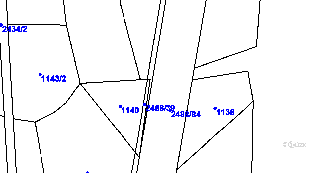 Parcela st. 2488/8 v KÚ Leskovec, Katastrální mapa