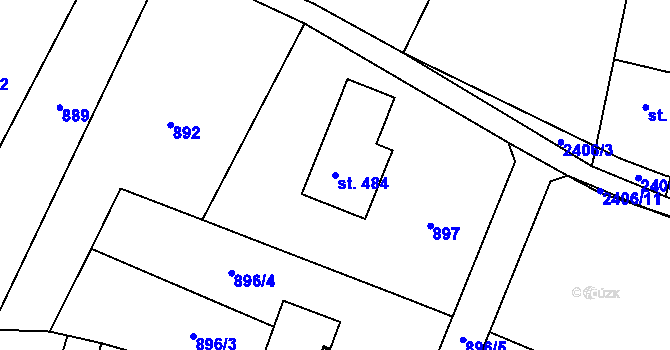 Parcela st. 484 v KÚ Leskovec, Katastrální mapa