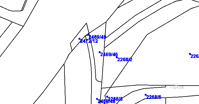 Parcela st. 2469/46 v KÚ Leskovec, Katastrální mapa