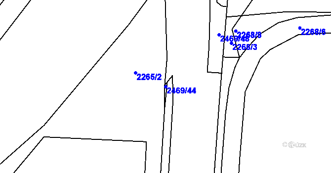 Parcela st. 2469/44 v KÚ Leskovec, Katastrální mapa