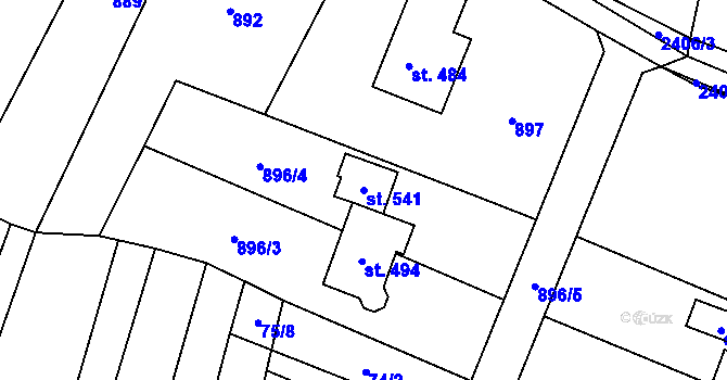 Parcela st. 541 v KÚ Leskovec, Katastrální mapa