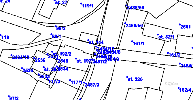 Parcela st. 2484/13 v KÚ Leskovec, Katastrální mapa