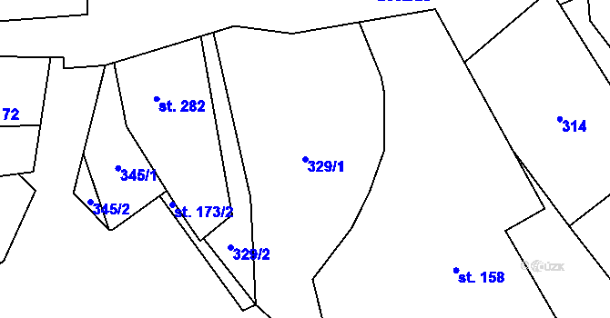 Parcela st. 329/1 v KÚ Leskovec nad Moravicí, Katastrální mapa