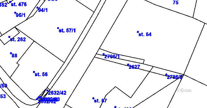 Parcela st. 2796/1 v KÚ Leskovec nad Moravicí, Katastrální mapa
