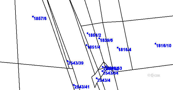 Parcela st. 1851/4 v KÚ Leskovec nad Moravicí, Katastrální mapa