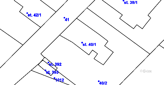 Parcela st. 40/1 v KÚ Leskovice, Katastrální mapa