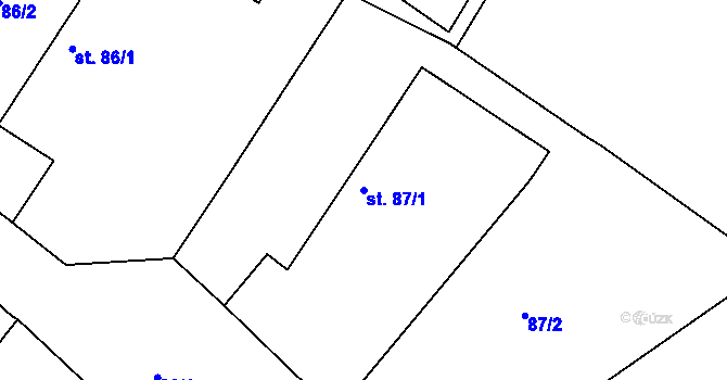Parcela st. 87/1 v KÚ Leskovice, Katastrální mapa