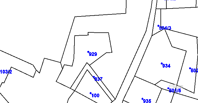 Parcela st. 36 v KÚ Jedlina, Katastrální mapa