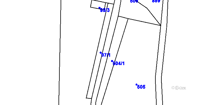 Parcela st. 97/1 v KÚ Jedlina, Katastrální mapa