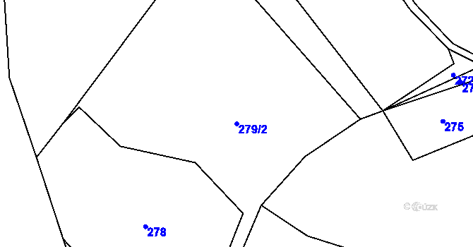 Parcela st. 279/2 v KÚ Jedlina, Katastrální mapa