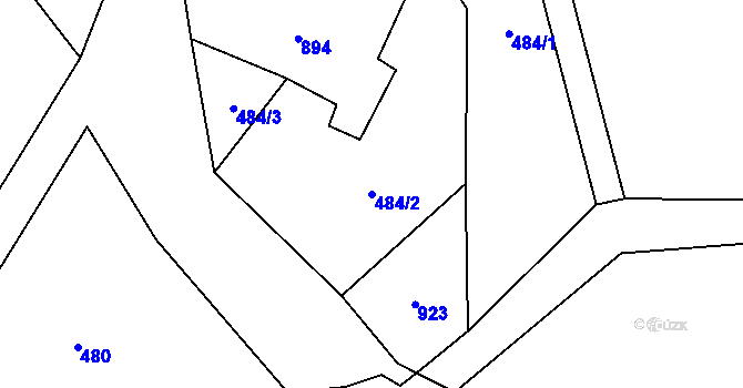 Parcela st. 484/2 v KÚ Jedlina, Katastrální mapa