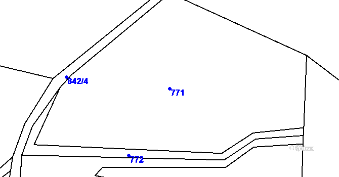Parcela st. 771 v KÚ Jedlina, Katastrální mapa