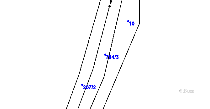 Parcela st. 794/3 v KÚ Jedlina, Katastrální mapa
