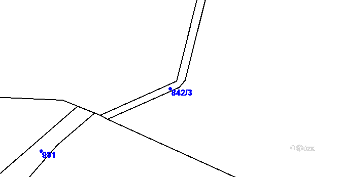 Parcela st. 842/3 v KÚ Jedlina, Katastrální mapa