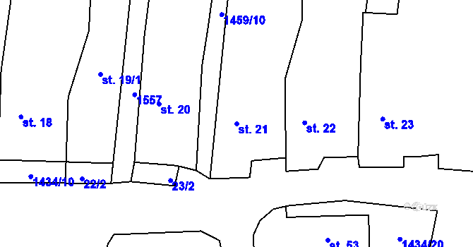 Parcela st. 21 v KÚ Lesná u Tachova, Katastrální mapa