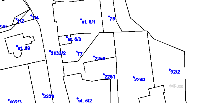 Parcela st. 5/4 v KÚ Písařova Vesce, Katastrální mapa